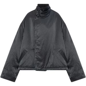 MM6 Maison Margiela, Dames, Jassen, Grijs, Maat: M Leer,