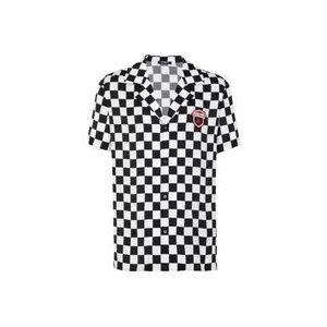Balmain Satin Racing pyjama shirt , Black , Heren , Maat: 2XL