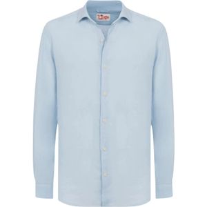 Saint Barth, Heren, Overhemden, Blauw, Maat: XL Linnen,