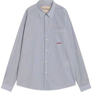 Valentino Garavani, Heren, Overhemden, Blauw, Maat: L