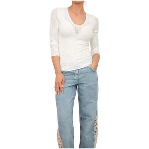 Blugirl, Dames, Truien, Wit, Maat: S Viscose,