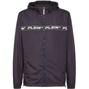Philipp Plein, Heren, Jassen, Blauw, Maat: S Nylon,