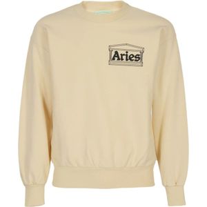 Aries, Heren, Sweatshirts & Hoodies, Beige, Maat: L Katoen,