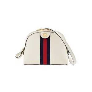 Gucci Vintage Koepelvormige Leren Schoudertas , White , Dames , Maat: ONE Size