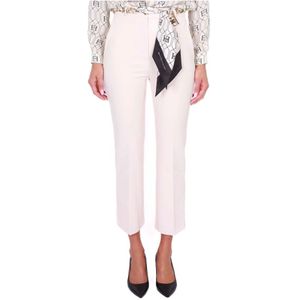 Elisabetta Franchi, Dames, Broeken, Beige, Maat: S Poliester,