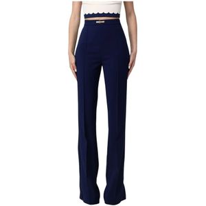 Elisabetta Franchi, Dames, Broeken, Blauw, Maat: S