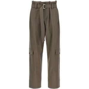 Brunello Cucinelli, Dames, Broeken, Grijs, Maat: XS Wol,