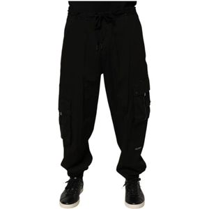 Dolce & Gabbana, Heren, Broeken, Zwart, Maat: 4XL Katoen,