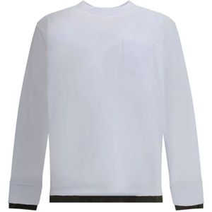 Sacai, Heren, Sweatshirts & Hoodies, Wit, Maat: S Katoen,