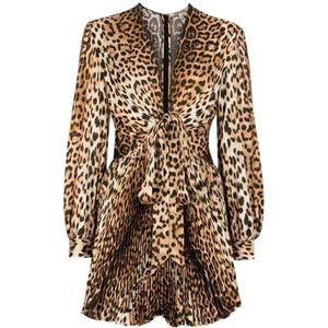 Roberto Cavalli, Dames, Jurken, Bruin, Maat: XS