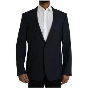 Dolce & Gabbana, Heren, Pakken, Blauw, Maat: 2XL Wol,