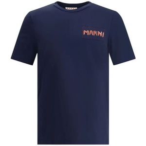 Marni, Heren, Tops, Blauw, Maat: S Katoen,