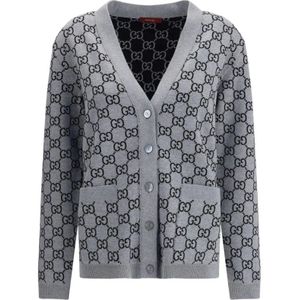 Gucci, Dames, Truien, Grijs, Maat: M Wol,