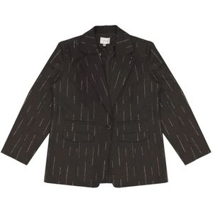 Gestuz, Dames, Jassen, Grijs, Maat: S Leer,