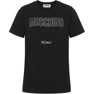 Moschino, Dames, Tops, Zwart, Maat: S