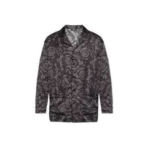 Versace Zijden pyjama top , Black , Heren , Maat: XL