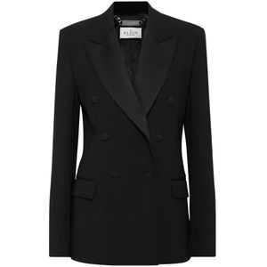 Philipp Plein, Dames, Jassen, Zwart, Maat: S Satijn,