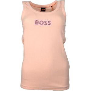 Hugo - Mouwloze Top - Roze - Geribbelde Katoen