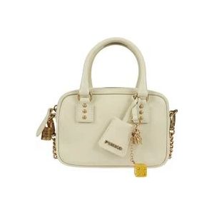Pinko Fiore/Antique Gold Bowling Mini Tas , Beige , Dames , Maat: ONE Size