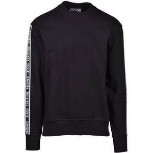 Versace Jeans Couture, Heren, Sweatshirts & Hoodies, Zwart, Maat: M Katoen,
