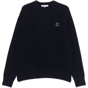 Maison Kitsuné, Heren, Truien, Blauw, Maat: XL Wol,