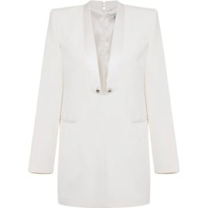 Elisabetta Franchi, Dames, Jurken, Wit, Maat: S