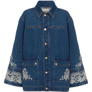 Alemais, Dames, Blouses & Shirts, Blauw, Maat: M Katoen,