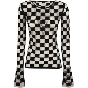 Sportmax, Dames, Tops, Zwart, Maat: L Viscose,