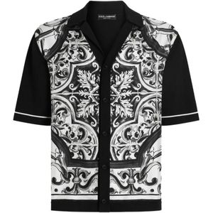 Dolce & Gabbana, Heren, Overhemden, Zwart, Maat: M Katoen,