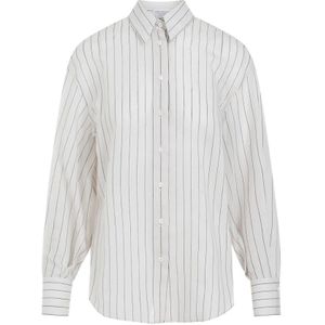 Brunello Cucinelli, Dames, Blouses & Shirts, Wit, Maat: XL Katoen,