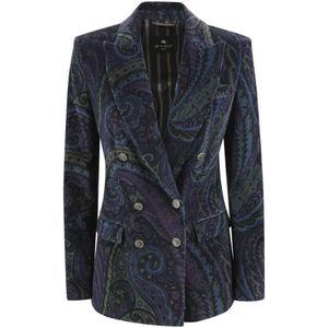 Etro, Dames, Jassen, Blauw, Maat: S Jersey,
