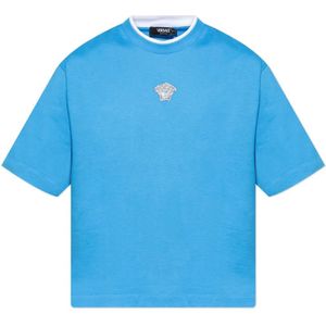 Versace, Heren, Tops, Blauw, Maat: XL Katoen,