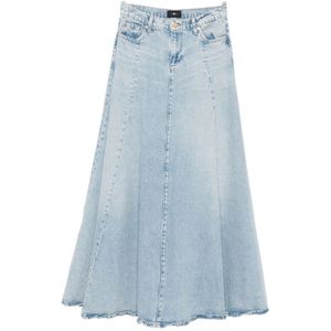 7 For All Mankind, Dames, Rokken, Blauw, Maat: W24 Katoen,