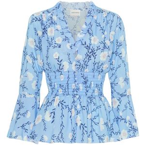 Americandreams, Dames, Blouses & Shirts, Blauw, Maat: S