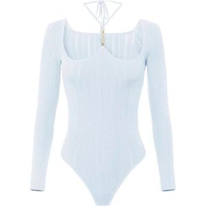 Elisabetta Franchi, Dames, Tops, Blauw, Maat: S Zijde,