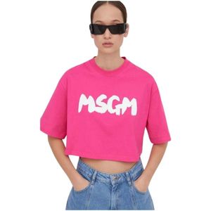 Msgm, Heren, Tops, Roze, Maat: S Katoen,