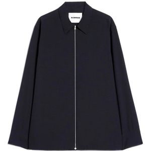 Jil Sander, Heren, Jassen, Blauw, Maat: M Wol,