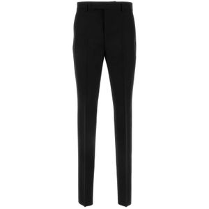Versace, Heren, Broeken, Zwart, Maat: M Wol,