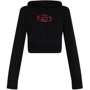 Diesel, Dames, Sweatshirts & Hoodies, Zwart, Maat: L Katoen,