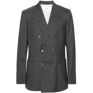 Ami Paris, Heren, Jassen, Grijs, Maat: L Wol,