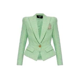 Balmain Tweed blazer , Green , Dames , Maat: M