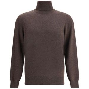 Brunello Cucinelli, Heren, Truien, Bruin, Maat: L Kasjmier,