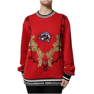 Dolce & Gabbana - Queen Hoodie - Rood - Katoen