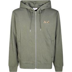 Sun68, Heren, Sweatshirts & Hoodies, Groen, Maat: S