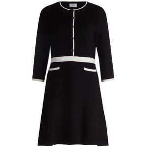 Vera Mont - Jurk - Zwart - Aansluitende Pasvorm - Knielengte - Lange Mouw