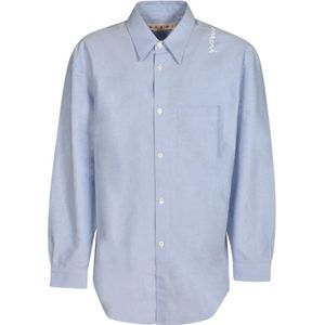 Marni, Heren, Overhemden, Blauw, Maat: L Katoen,