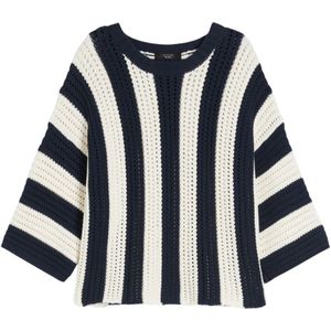 Weekend Max Mara, Dames, Truien, Blauw, Maat: L Katoen,