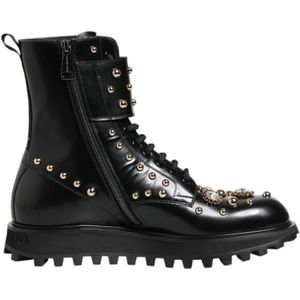 Dolce & Gabbana, Dames, Schoenen, Zwart, Maat: 42 1/2 EU Leer,