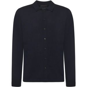 Zanone, Heren, Overhemden, Blauw, Maat: 3XL Wol,