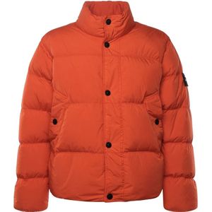 Stone Island, Heren, Jassen, Rood, Maat: M Nylon,